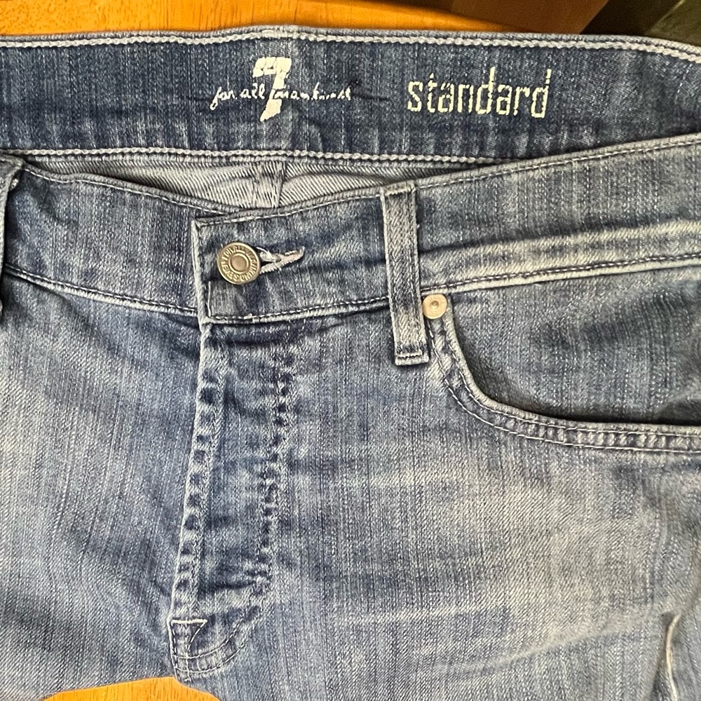 7 For All Mankind Men's "The Standard" Straight Leg Jeans Blue Wash 34x33.5 - Picture 3 of 7